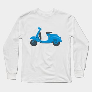 Vintage Blue Italian Scooter with "Italian Heart " Sticker, under the Seat Long Sleeve T-Shirt